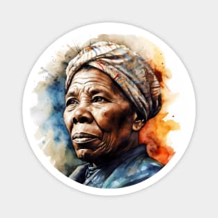 Harriet Tubman Abolishionist Watercolor Portrait for Black History Month Magnet